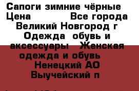 Сапоги зимние чёрные › Цена ­ 3 000 - Все города, Великий Новгород г. Одежда, обувь и аксессуары » Женская одежда и обувь   . Ненецкий АО,Выучейский п.